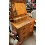 An Edwardian satin walnut part bedroom suite comprising a single wardrobe,