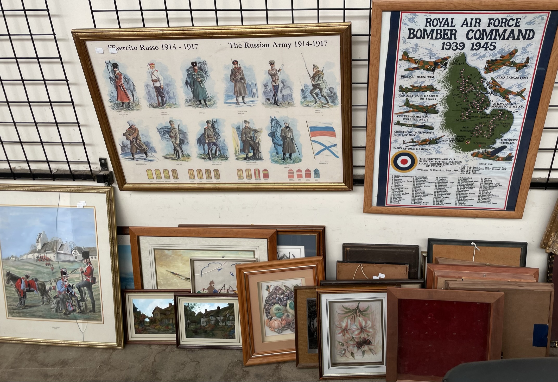 A Royal Air Force Bomber Command 1939 1945 framed tea towel,