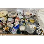 A Royal Doulton figure Elaine HN3214 together with other Doulton and Coalport figures, thimbles,