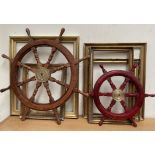 A large ships wheel,