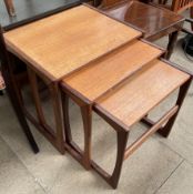 A G-Plan teak nest of three tables