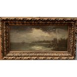 19th century Dutch School A harbour scene Oil on canvas