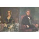 19th century British School Head and shoulders portrait of Gentleman Oil on canvas Together with