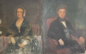 19th century British School Head and shoulders portrait of Gentleman Oil on canvas Together with