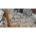 A collection of Waterford crystal drinking glasses, vases,