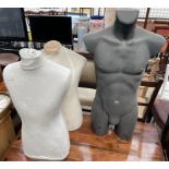 Three shop display torsos