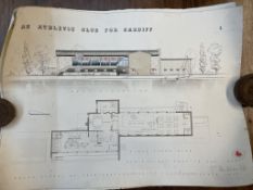 A collection of architectural drawings of Cardiff in the 1950's by Keith J Evans,