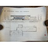 A collection of architectural drawings of Cardiff in the 1950's by Keith J Evans,