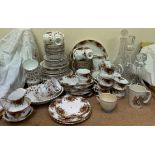 A Royal Albert Old Country roses pattern part teaset together with another bone china part tea set,