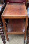 A mahogany tea trolley