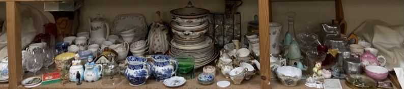 A large lot including a Picquot Ware four piece tea set, together with commemorative china,