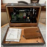 A Singer 99K cased sewing machine