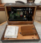 A Singer 99K cased sewing machine