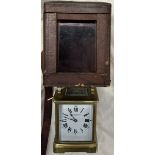 A 19th century brass cased carriage clock,