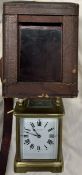 A 19th century brass cased carriage clock,