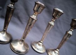 A pair of Elizabeth II silver candlesticks, Birmingham, 1972,