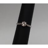 A solitaire diamond ring, the round old cut diamond, size P, approximately 3.