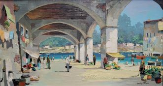 Cecil Rochfort Doyly-John Portofino Oil on canvas Signed 39.