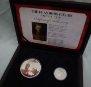 The Flanders Fields silver pair, including a 2015 $20 fine silver coin,