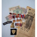 A set of four World War II medals including The 1939-1945 Star, The Africa Star, 8th Army Bar,