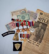 A set of four World War II medals including The 1939-1945 Star, The Africa Star, 8th Army Bar,