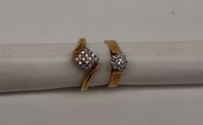 An 18ct gold diamond set ring,