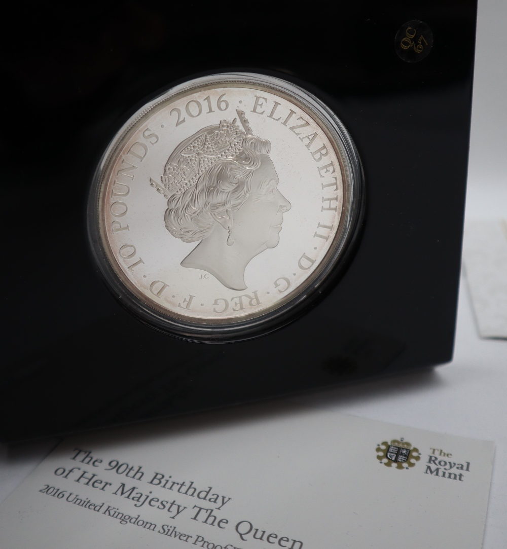 A 2016 United Kingdom silver proof five ounce coin to commemorate the 90th Birthday of Her Majesty - Image 3 of 3