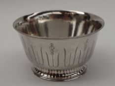 A George VI Silver bowl, with a flared rim,