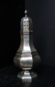 A George V silver sugar caster,