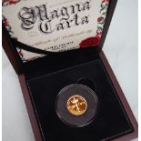 A 2015 800th Anniversary Magna Carta 9ct gold proof penny, 4 grams,