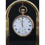 A 9ct gold Rolex open faced pocket watch,