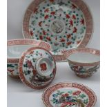 A collection of Chinese Straits porcelain, including a plate, bowl,