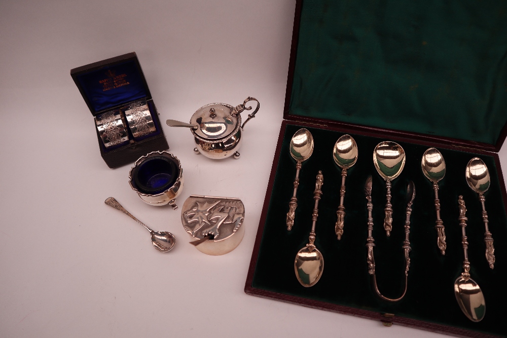 A set of six Victorian silver gilt apostle spoons and matching sugar nips and caddy spoon, London, - Image 7 of 7