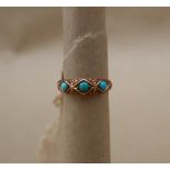 An 18ct yellow gold turquoise ring,