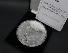 Jubilee Mint - The Queen's Beasts Ten Ounce fine silver £10 coin,