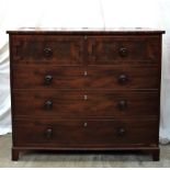 A 19th century mahogany chest, the rectangular top,