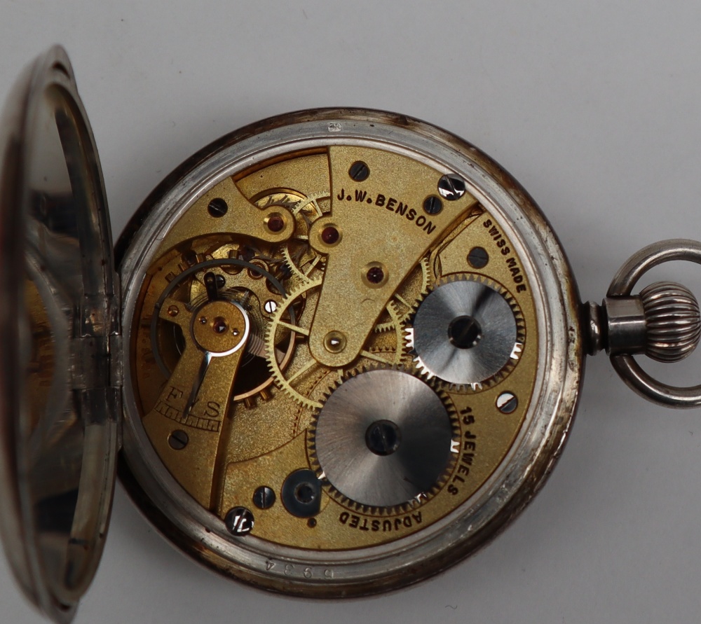 A George VI silver half hunter pocket watch, - Image 4 of 5
