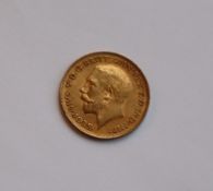 A George V gold half sovereign dated 1914