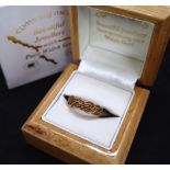 A 9ct Welsh gold Clogau ring, of plaited form, size O, approximately 3 grams,