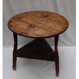 A 19th century pine cricket table,