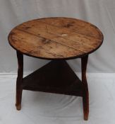 A 19th century pine cricket table,