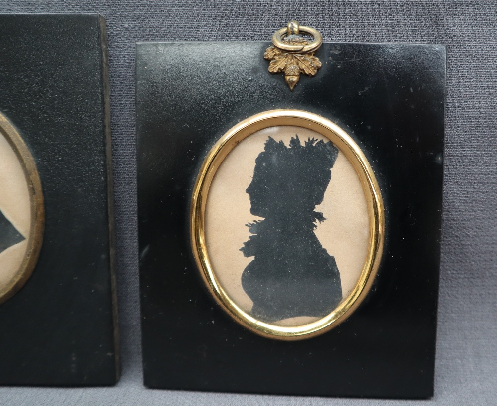 A silhouette of a lady in profile, 7 x 6cm, - Image 3 of 6