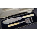 A pair of George V silver fish servers, Sheffield, 1929, Atkin Brothers,