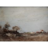 James Taylor The Farm Oil on board Signed 38 x 53cm The Lefevre Gallery label verso