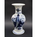 A K'ang Hsi period, Ching Dynasty baluster vase painted with a mountainous landscape scene,