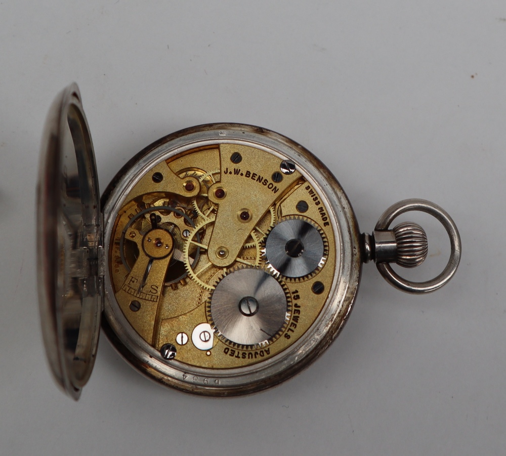 A George VI silver half hunter pocket watch, - Image 3 of 5