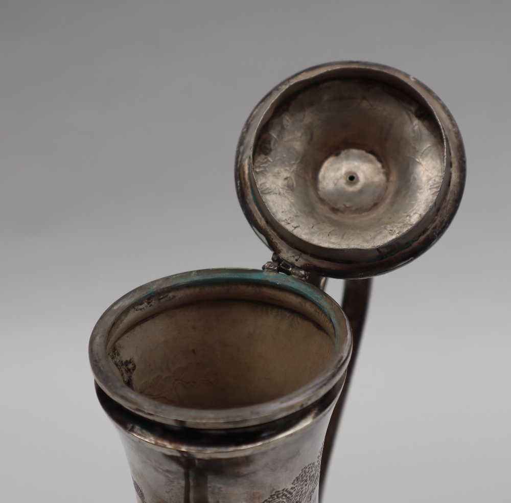 A Chinese white metal dish of octagonal form, the rim pierced with flowers, - Image 10 of 10