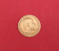 An Edward VII gold half sovereign dated 1902