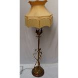 A copper and brass standard lamp,