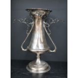 An Edward VII silver pedestal vase,